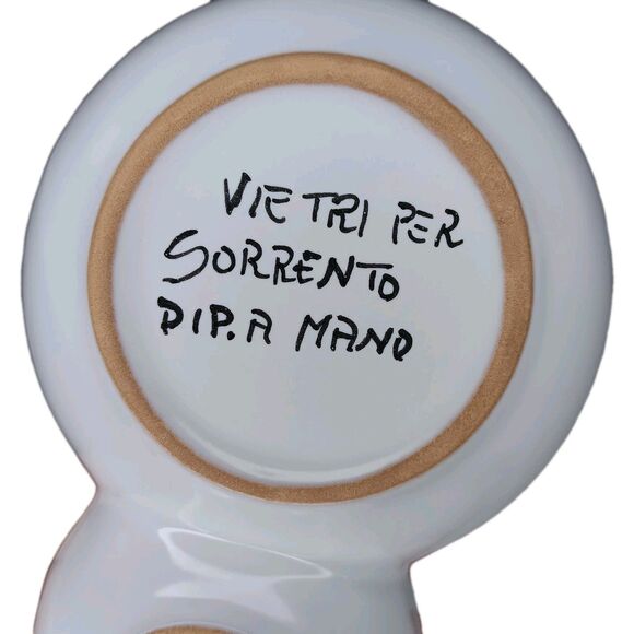 Olive Dish Two Section Yellow Handpainted Olives Leaves Branches Made In Italy - Picture 3 of 7